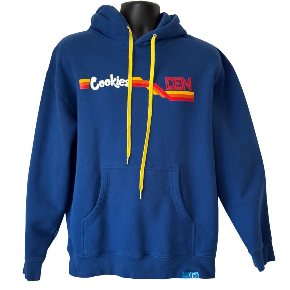 Cookies SF Local Reserve DEN Hoodie Blue Graphic Pullover Men's Large RN143867